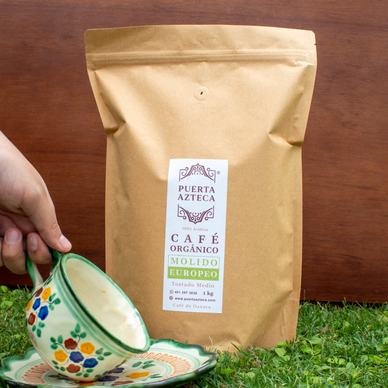 Café orgánico Puerta Azteca Europeo Grano 1kg